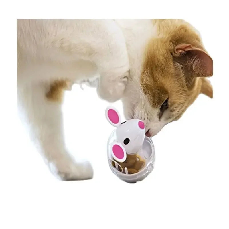 Pet Toy Food Leakage Tumbler Feeder Treat Ball Cute Little Mouse Toys Interactive Toy for Cat Food Slow Feeding Supplies