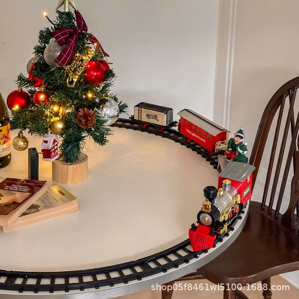 Electric Christmas Train - Electric sound and light, hanging Christmas tree, Christmas track vehicle, Christmas gift toy