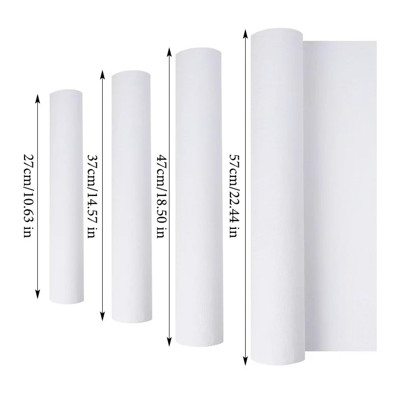 5M/Roll Cotton Canvas Roll,White Blank Specialized Suitable for Oil Painting,Acrylic Pigments,27cm,37cm,47cm,57cm Wide,HB-02