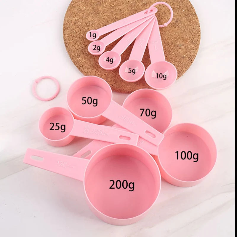 10pcs/set Kitchen Measuring Spoon Measuring Cups Measuring Tools Portable Plastic Coffee Sugar Scoop Kitchen Gadgets