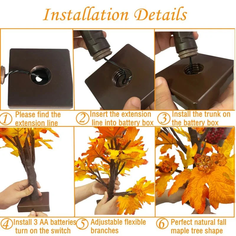 Halloween Led Tree Light Led Thanksgiving Maple Pumpkin Tree Lights Fall Maple Tree Glow Pumpkin Maple Tree Lights