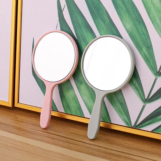 1PC Handheld Makeup Mirror Round Makeup Vanity Mirror with Handle Hand  Compact Mirror Cosmetic Mirror for Women