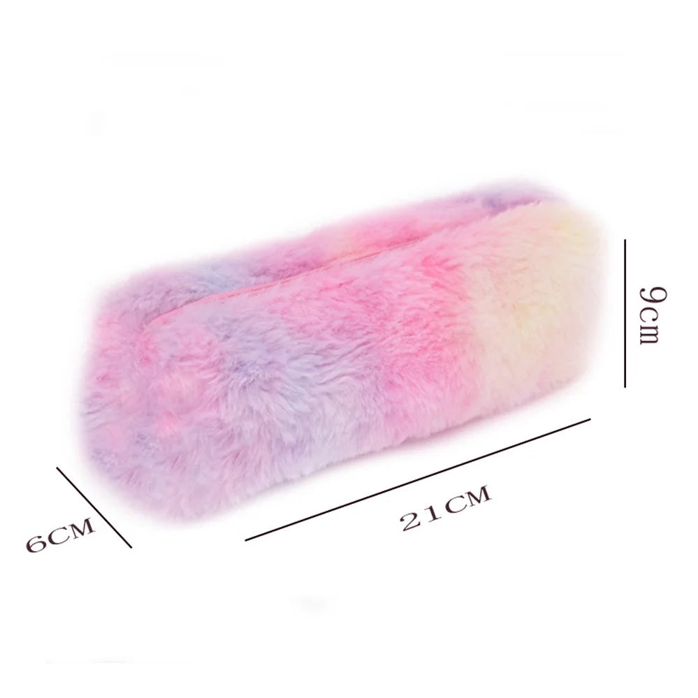 Kawaii Plush Pencil Case Cute Pen Box Large Capacity for Girls Storage Bag Student School Office Supplies Stationery