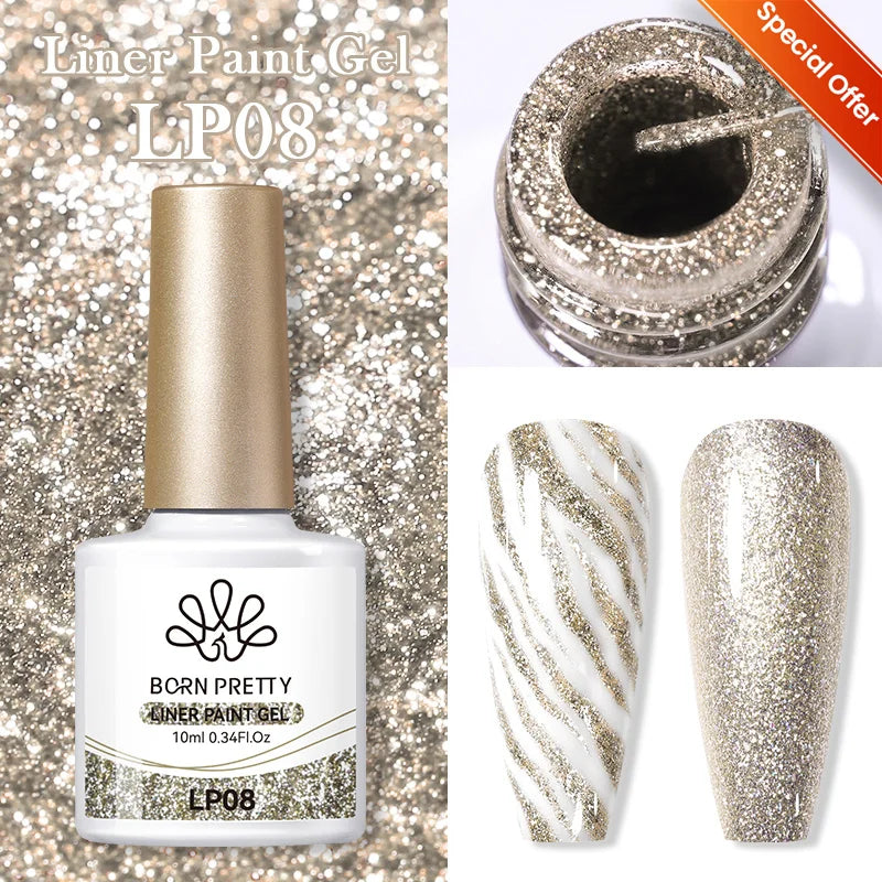 BORN PRETTY 10ML 8-in-1 Strong Nail Glue Gel Nail Polish Transparent Clear Function Gel Thickness Rubber Base Rhinestone Glue