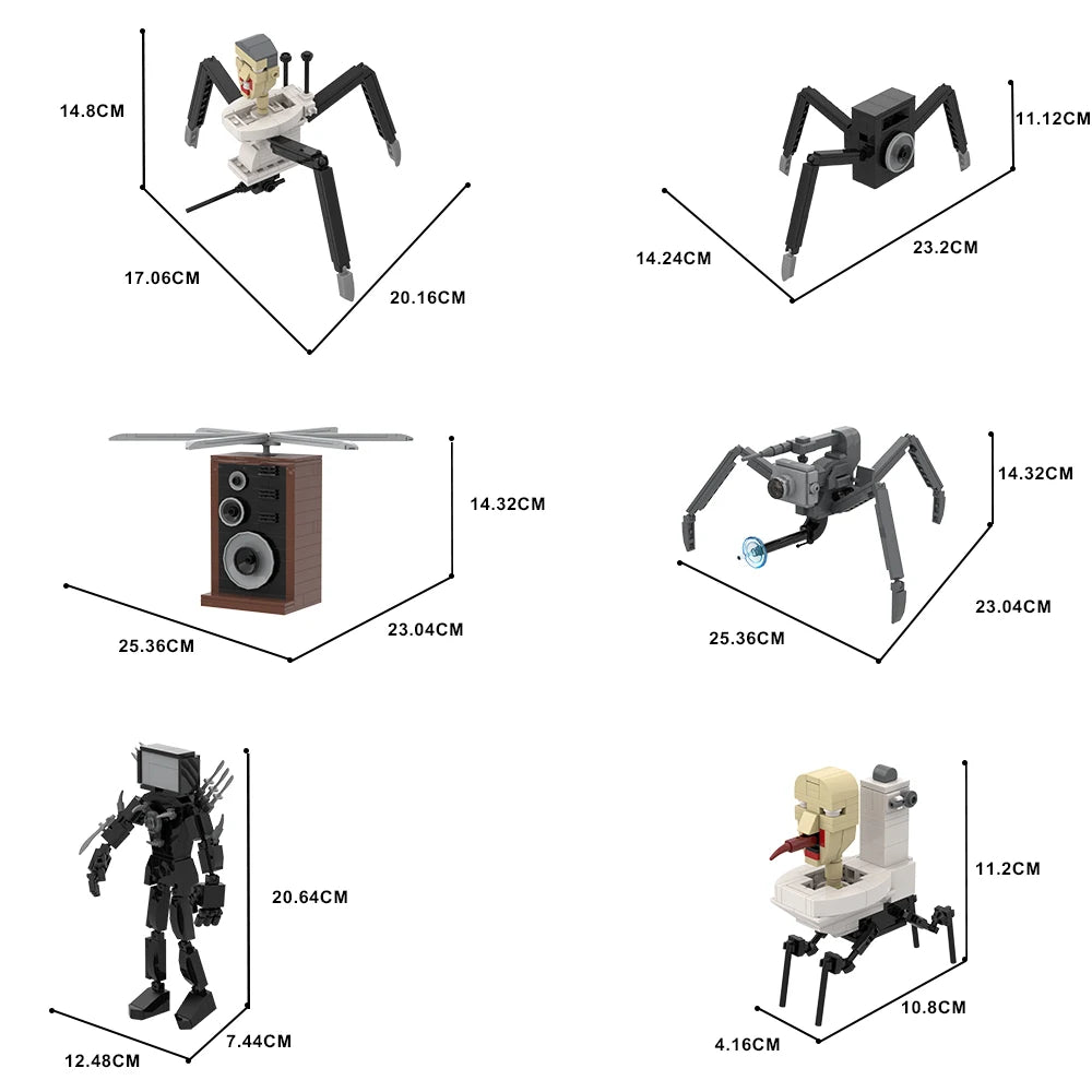 Moc Skibidi Toilet Man Building Blocks Camera Speaker Bricks Audio Robot Model Sets of Decoration DIY Toy for Kids Adult Gift