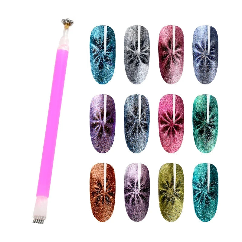 Cat Nail Magnet Stick With Flexible Iron Wire For Creating Heart & Ingot Shapes On Nails Nail Art Accessories Tools Stick Kit