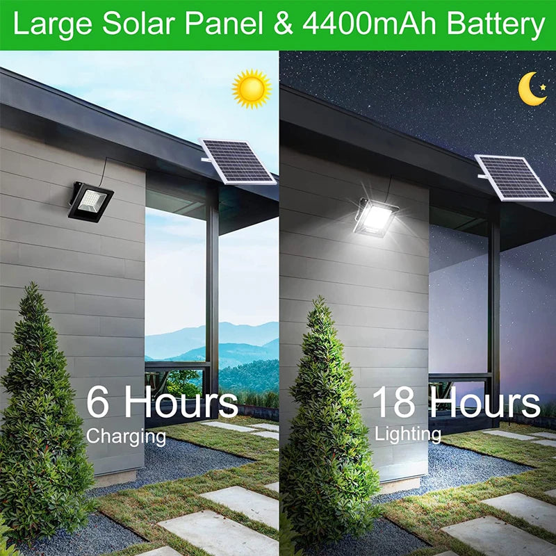 Solar wall light outdoor waterproof hanging high-light LED remote floodlight garden