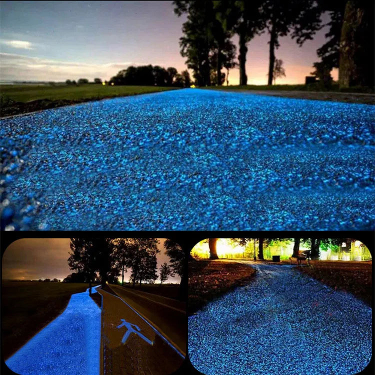 Luminous Sand Stones Garden Park Road Pebbles Glow in Dark Ornament Party Wishing Bottle Luminous Sand Stones Decoration