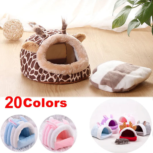 Hamster Cage Guinea Pig House Chinchillas Rabbits Rats Squirrel Bed Nest Cavy Animals Hamster Accessories Warm Cage Animal Bed