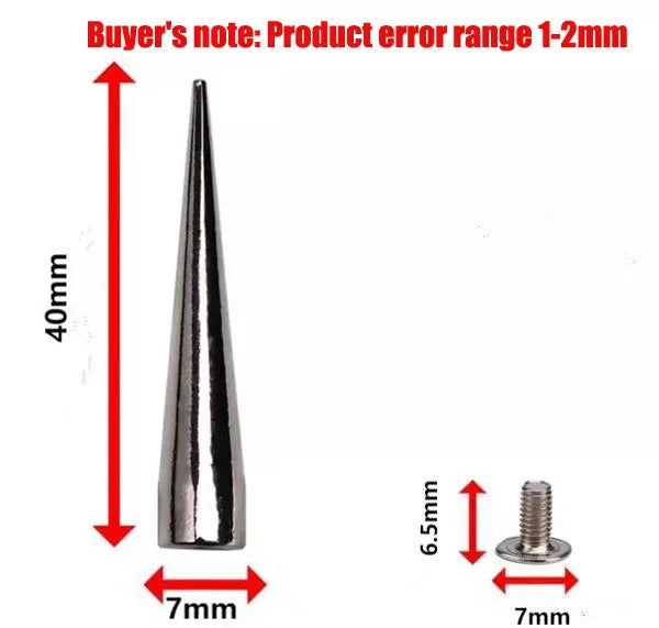 40 set Cone Spikes Screwback Studs Rivets Large Metal Tree Spikes Studs for Punk Style Clothing Accessories DIY Craft Decoration