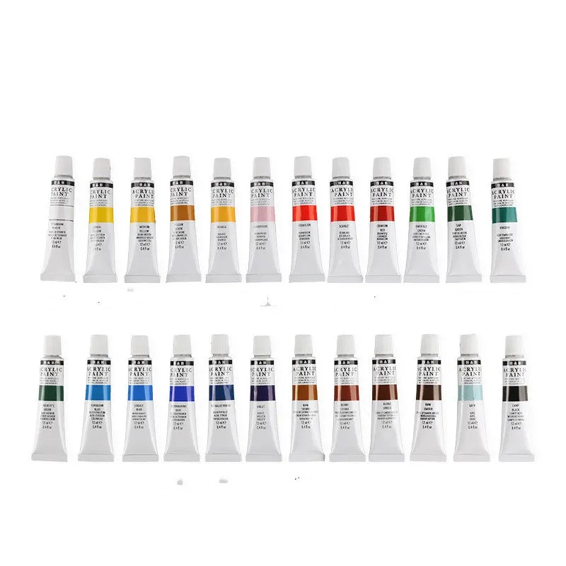 12/24 Colors 12ml Tube Acrylic Paint Professional Oil Paints Colors Painting Drawing Pigments Art Supplies Set Profissional