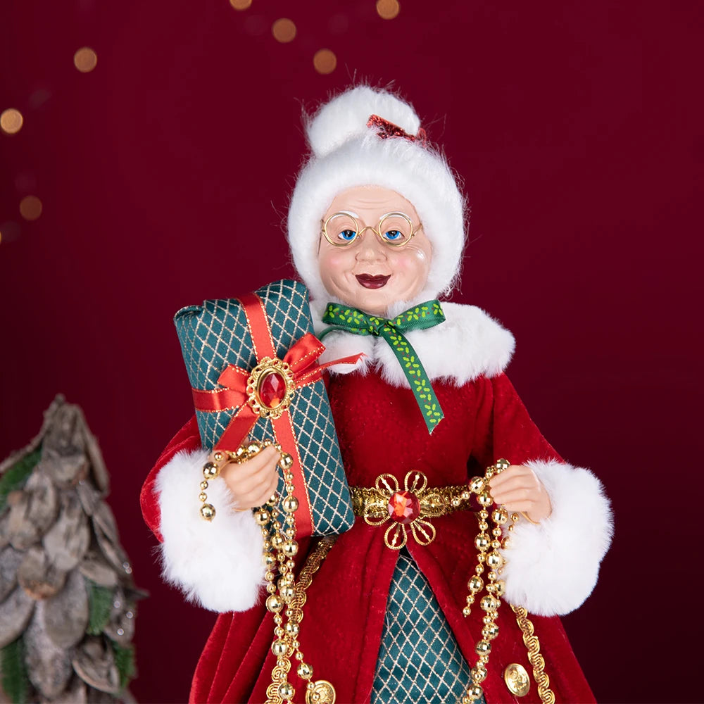 Santa Claus Granny Doll 50cm Standing Santa Claus Ornament Christmas Scene Doll Decoration 2024 Christmas Gift For Children