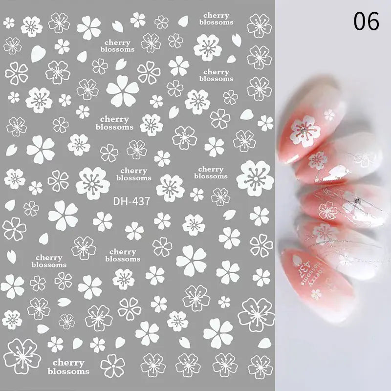 Sliver Stars Nails Stickers 3D Laser Stylish Adhesive Nail Sticker Manicure Decoration Nail Stickers for Nails Nail charms