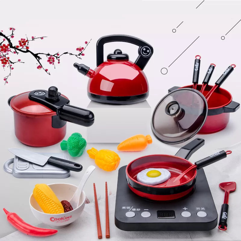 Kitchen Toys Set For Girls Toys Cooking Baby Cutting Fruit Cooking Kitchen Utensils Children's Simulation Education Pretend Play