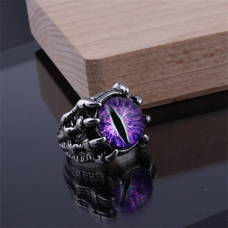 New Retro Jewelry Rings Gothic Rings Unisex Punk Skull Rock Hip Hop Adjustable Gift Jewelry Evil Eye/Dragon Claw