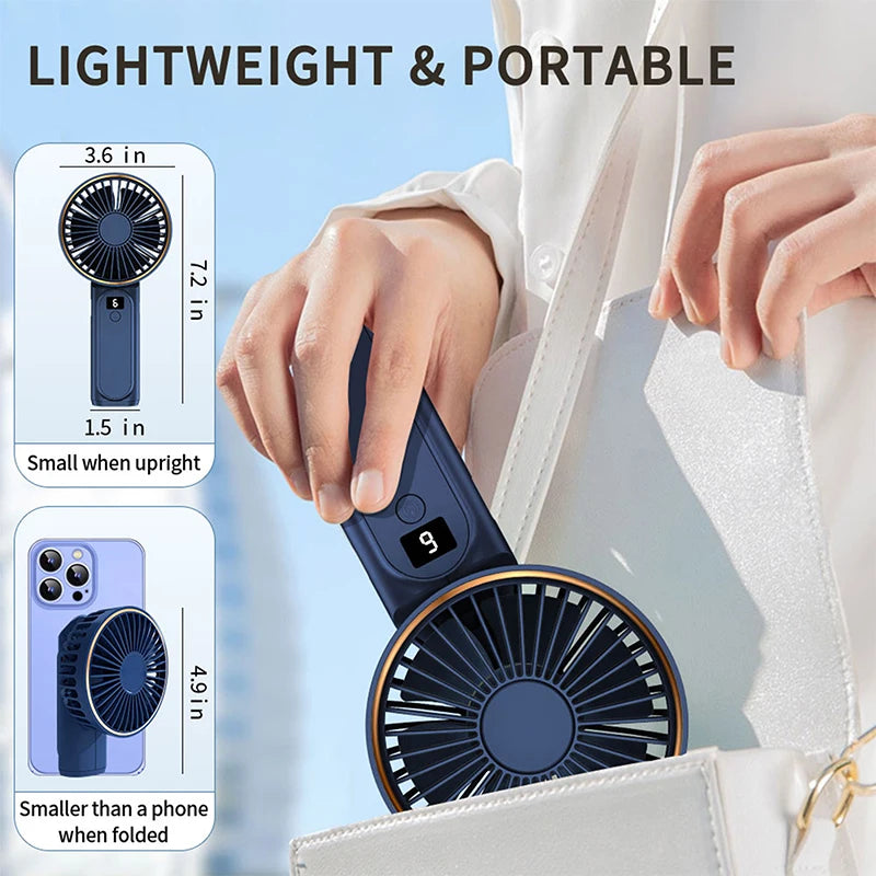 Portable Multifunctional Detachable Outdoor Camping LED Light Hands Free Tent Cooling Mini Fan 6 Speeds