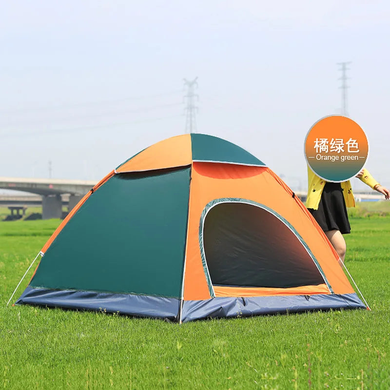 Outdoor 3-4 Person Camping Folding Tent Beach Easy and Quick Opening Double Camping Equipment Folding Tent Multi Person Tent