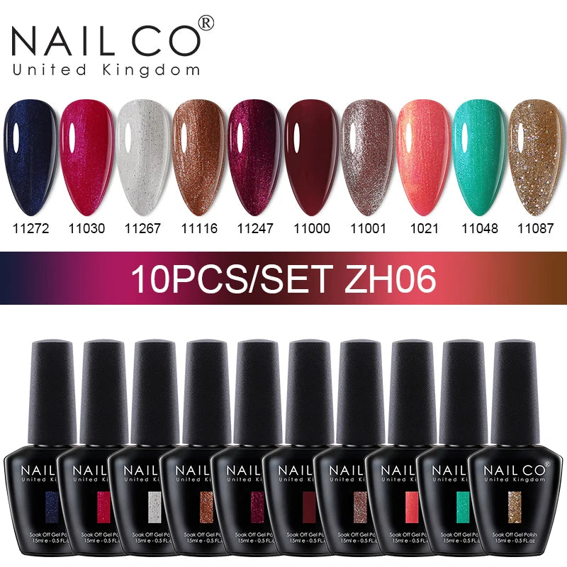 NAILCO 15ml 10/20pcs Gel Nail Polish Set Spring Summer Color UV Gel Nail Art All For Manicure  Gel Paint For DIY Professionals