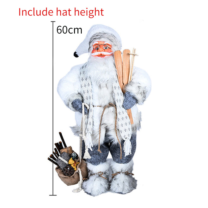 60cm Large Santa Claus Merry Christmas Decorations for Home Happy New Year 2023 Fabric Knitting Clothes Doll Window Decor