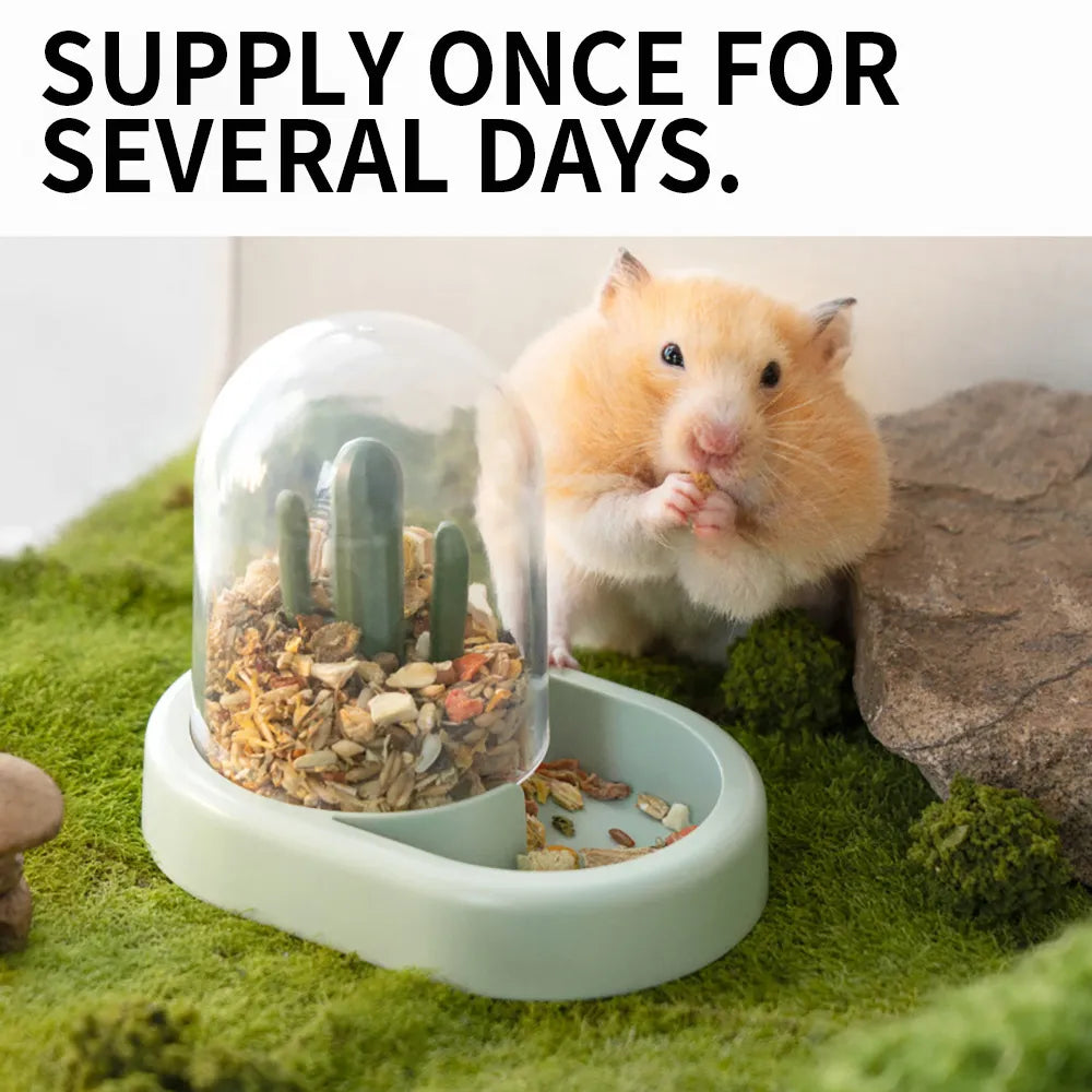 Hamster Food Dispenser Automatic Guinea Pig Feeder Food Bowl Rabbit Feeding Machine Small Animals Supplies Hamster Accessories