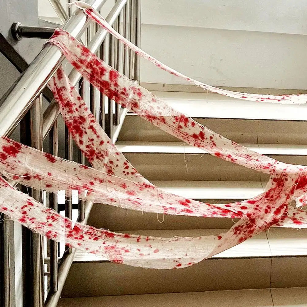 Halloween Decoration Creepy Gauze Scary Artificial Blood Bandage Cloth Party Venue Layout Props Secret Room Haunted House Decor