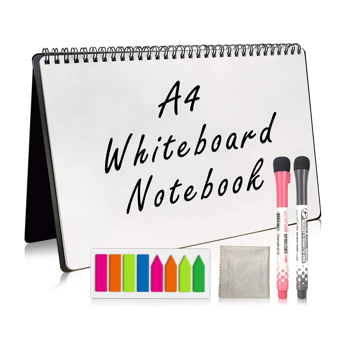 A4 Size Whiteboard Notebook Dry Erase Board reusable Notebook Meeting Notebook White Board with Pen Presentation Supplies