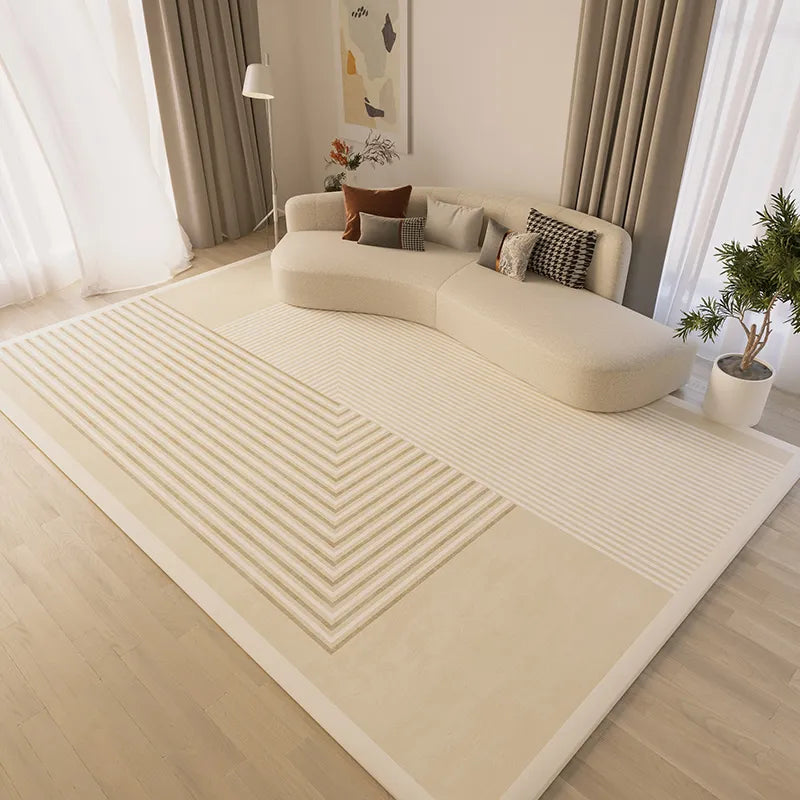 Beige Striped Minimalist Rug Comfortable Large Area Living Room Rugs Refreshing Bedroom Carpet Luxury Home Balcony Carpets Tapis