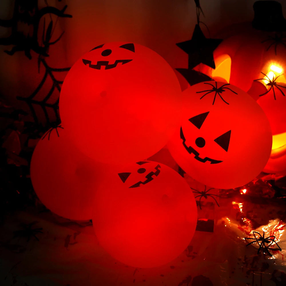 10 Inches Pumpkin Glow Balloon Halloween Decorations for Home Outdoor Halloween Pumpkin Party Decor Ball Lights Glow In Dark