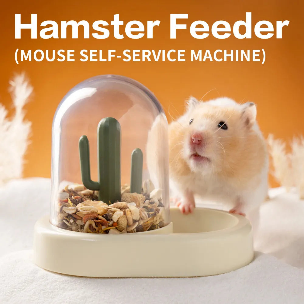 Hamster Food Dispenser Automatic Guinea Pig Feeder Food Bowl Rabbit Feeding Machine Small Animals Supplies Hamster Accessories