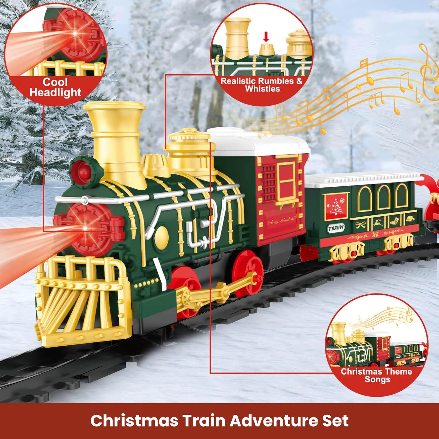 Track Cars Toys Christmas Gifts Electric Toy Train Set Children's Railway Locomotive Classic Steam Trains Car Vehicle Models Kid