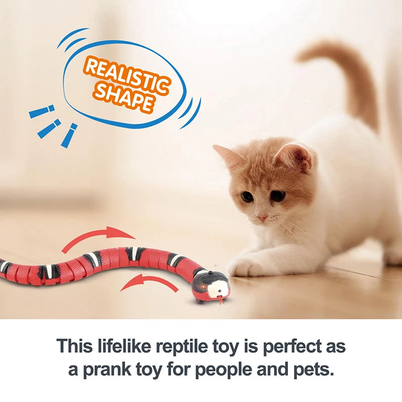 Smart Sensing Interactive Snake Cat Toy Automatic Eletronic Snake Cats Teasering Play USB Rechargeable Pet Kitten Dog Sensor Toy