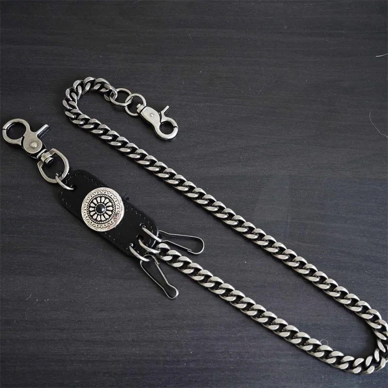 Hip Hop Punk Leather Skull Metal Casual Wild Pants Chain Wallet Chain Key Chain Men's Waist Chain