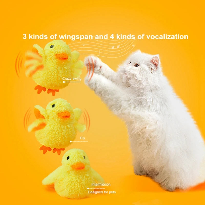 Smart Automatic Cat Toys Flapping Duck Interactive Electric Bird Toys Cat Plush Toy With Catnip Vibration Sensor Cats Game Toy