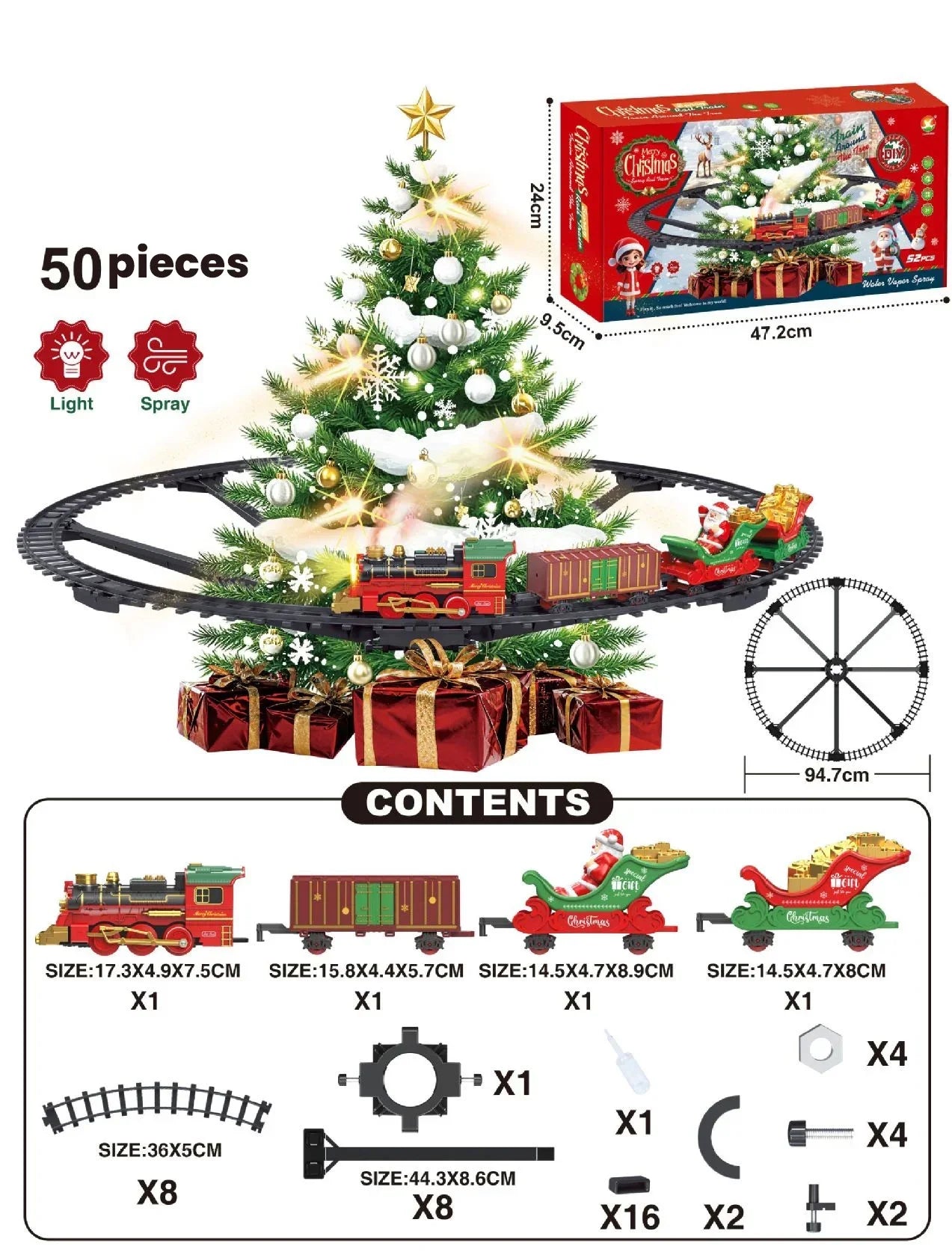 Track Cars Toys Christmas Gifts Electric Toy Train Set Children's Railway Locomotive Classic Steam Trains Car Vehicle Models Kid