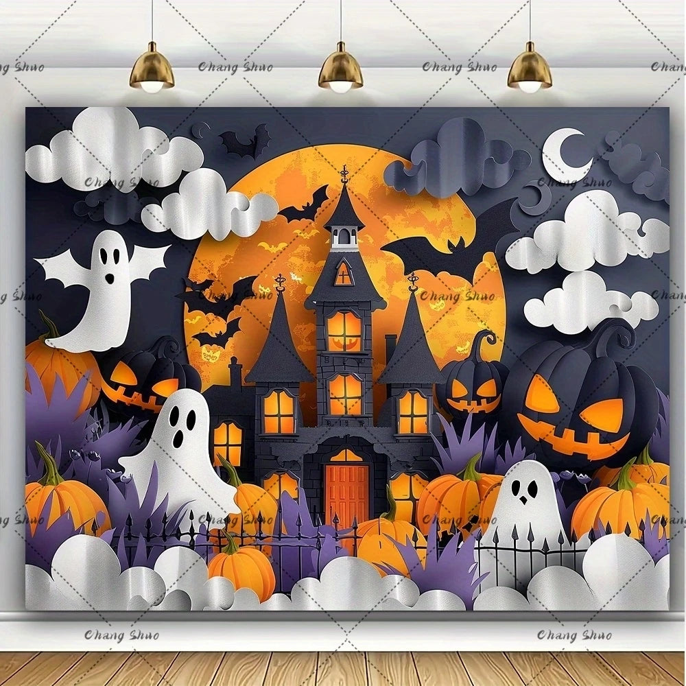 Halloween Backdrop/Party Decoration/Photo Banner Signs/Photography Background Props for Halloween Party Decoration Supplies