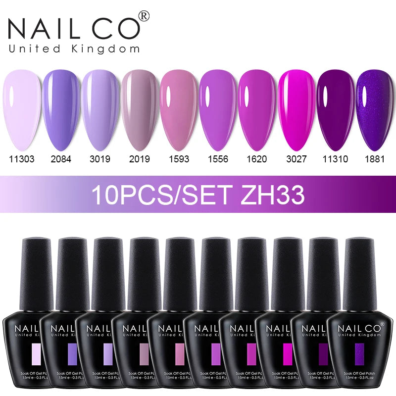 NAILCO 15ml 10/20pcs Gel Nail Polish Set Spring Summer Color UV Gel Nail Art All For Manicure  Gel Paint For DIY Professionals