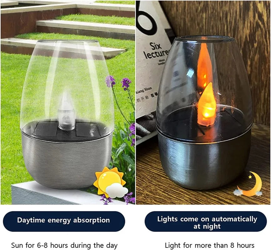 Solar Candle Lights LED Tea Light Candles Outdoor Waterproof  Garden Lawn Dinner Night for Christmas Halloween Valentine's Day