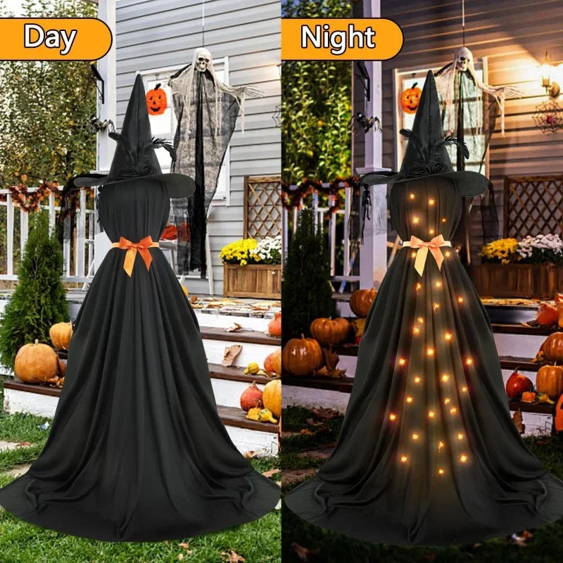 Halloween Hooded Ghost Decorations Indoor Ghost Decorations with String Lights Halloween Standing Ghost Lights