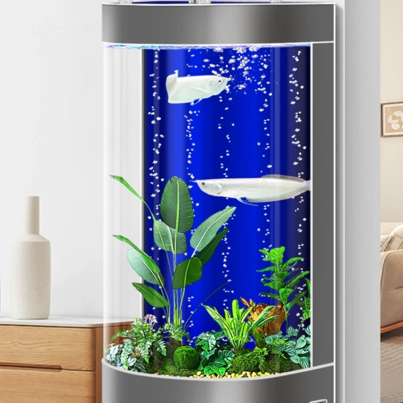 Living Room Small Aquariums Fish Tank Bowl Home Vivarium Round Aquariums Fish Tank Big Landscaping Acuarios Pet Products QF50YG