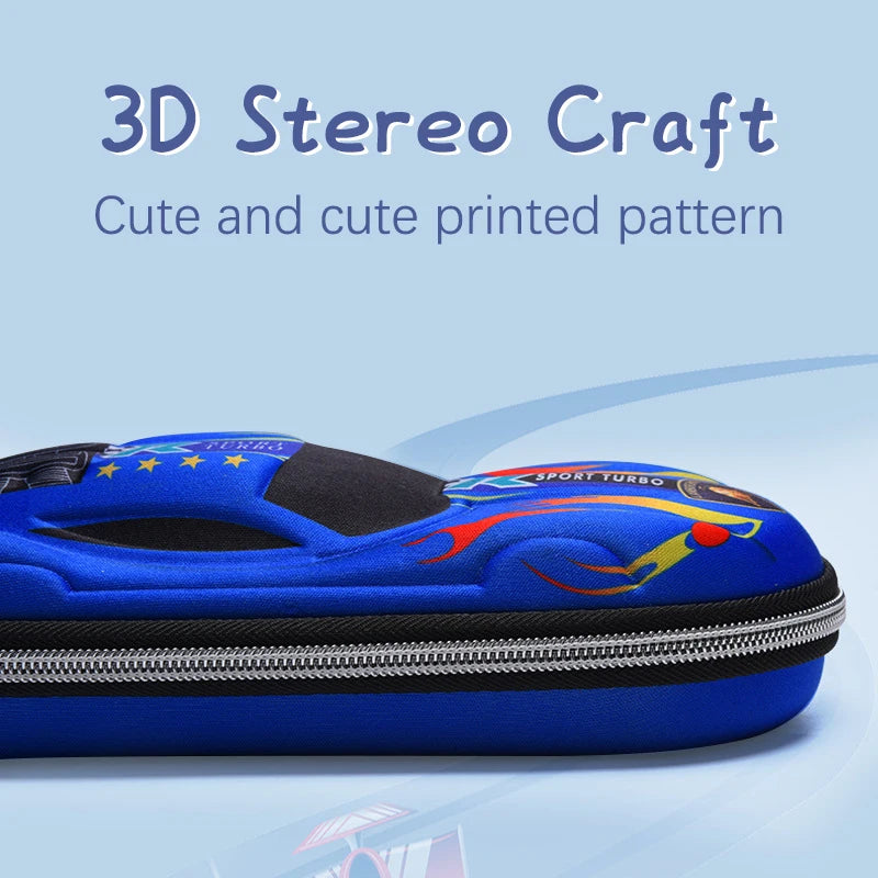 3D Racing Car Pencil Cases Cartoons School Pencil Case For Children Stationery Box EVA PU Plastic Pen Case Boy Cute Pen Bag