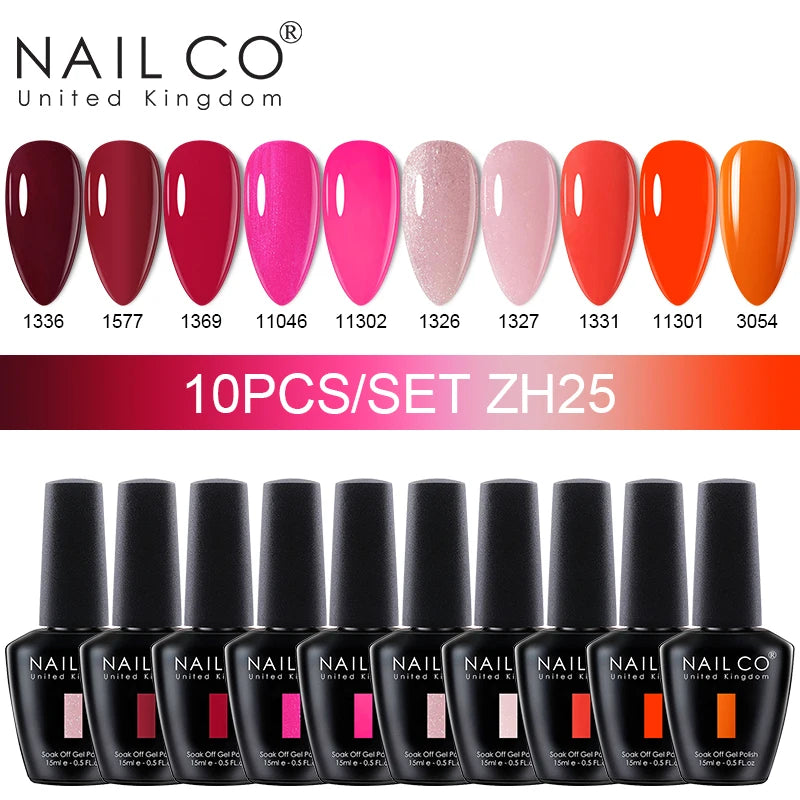 NAILCO 15ml 10/20pcs Gel Nail Polish Set Spring Summer Color UV Gel Nail Art All For Manicure  Gel Paint For DIY Professionals