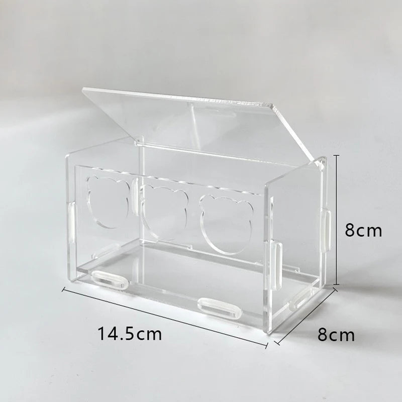 3/5 Holes Rutin Chicken Acrylic Feeder Transparent Splash-Proof Food Basin Large-Capacity Trough Feeding Box Put Grain Feed Box