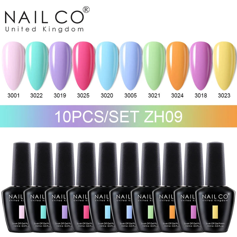 NAILCO 15ml 10/20pcs Gel Nail Polish Set Spring Summer Color UV Gel Nail Art All For Manicure  Gel Paint For DIY Professionals