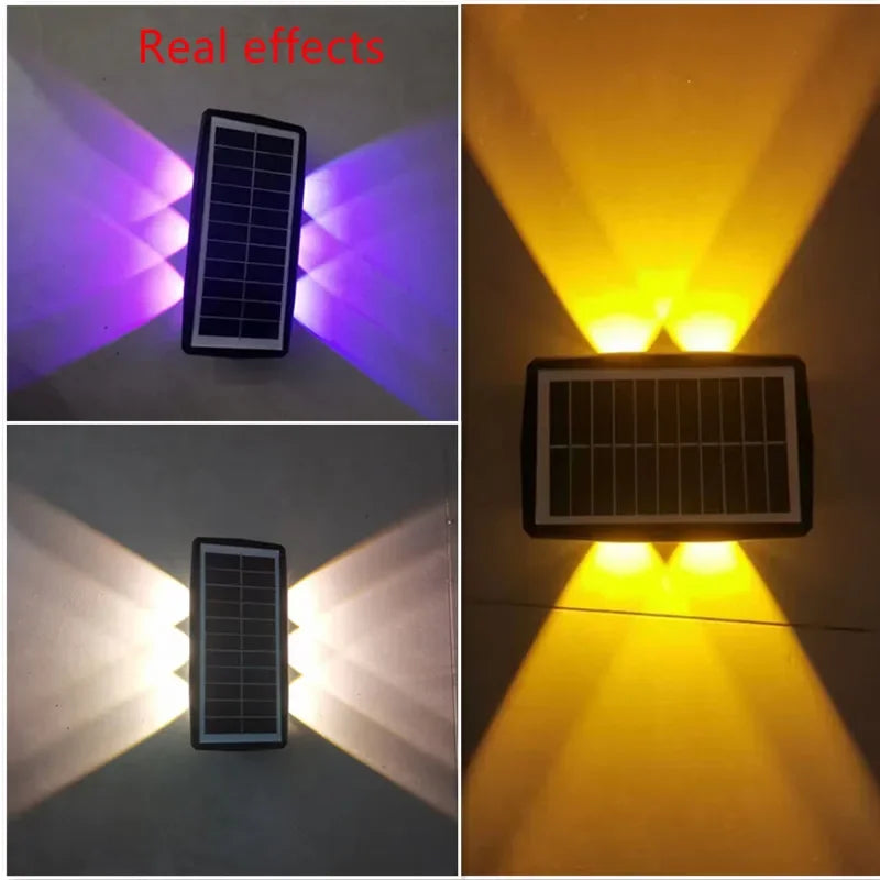 Solar Wall LED Light Outdoor Garden Decoration Wall Lamp High Brightness Up And Down Luminous Lighting Outdoor Solar LED Lamp