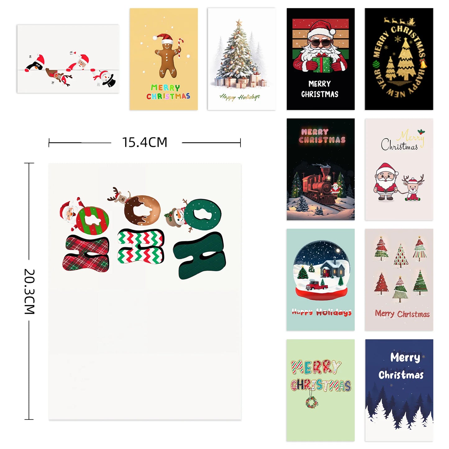 24 Pcs 6x4 inch Christmas Greeting Cards with Envelopes New Year Card Packed in Box