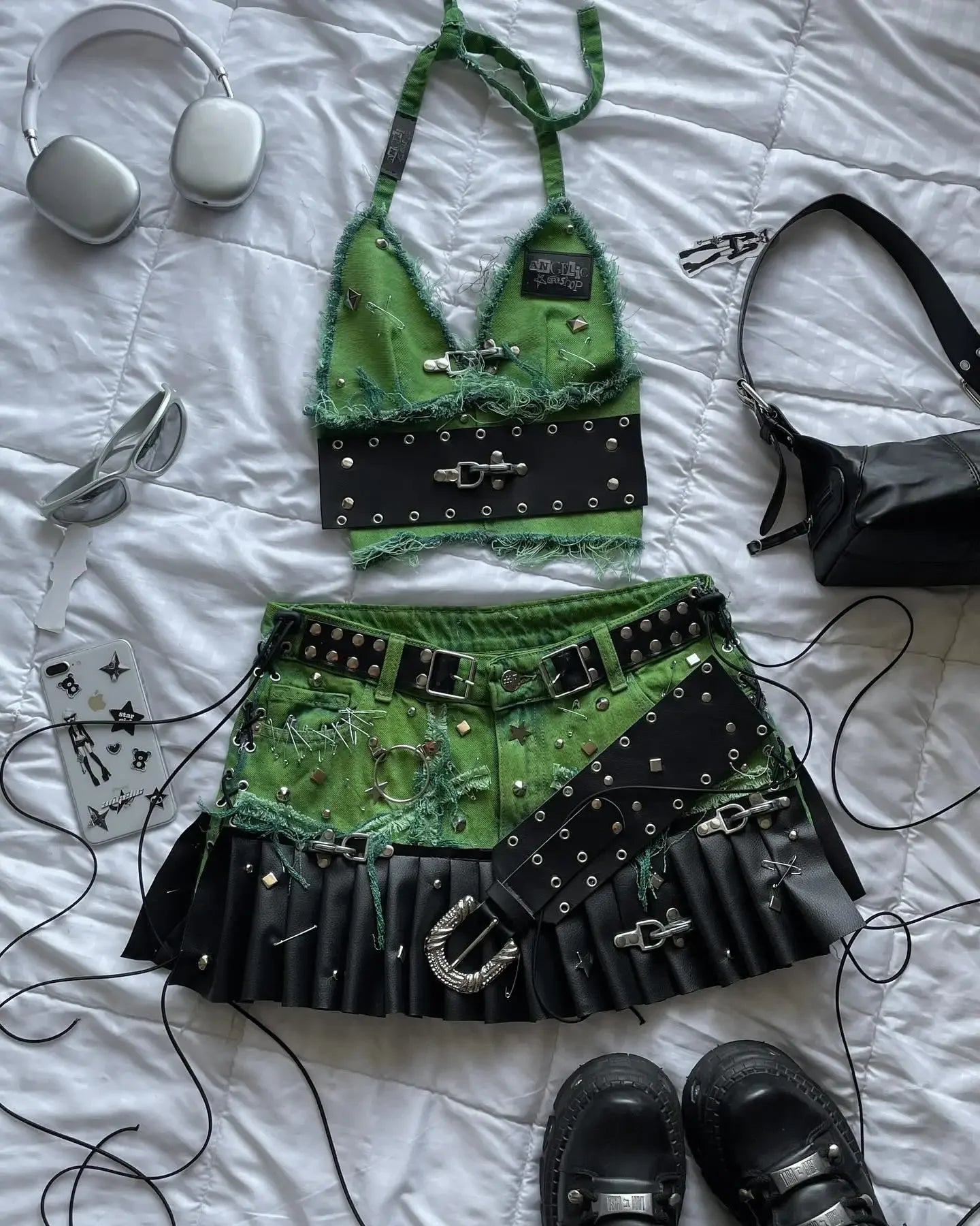 American New Fashion Cross Embroidery Patch Short Suit Female Y2K Harajuku Style Popular Sexy Spice Slim Denim Skirt Streetwear