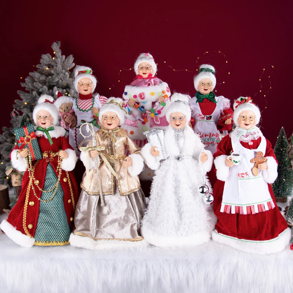 Santa Claus Granny Doll 50cm Standing Santa Claus Ornament Christmas Scene Doll Decoration 2024 Christmas Gift For Children