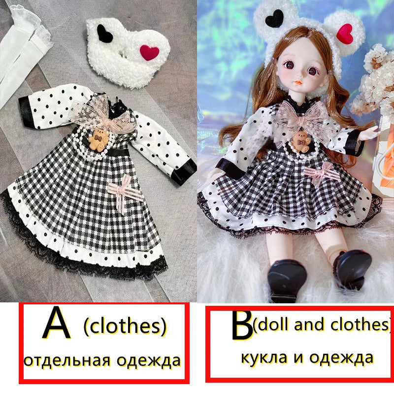 Super Cute 30cm Princess Doll ( Option B ) or Doll Clothes Accessories ( Option A) Kids Girl Toy Birthday Gift Doll 1/6 Bjd Doll