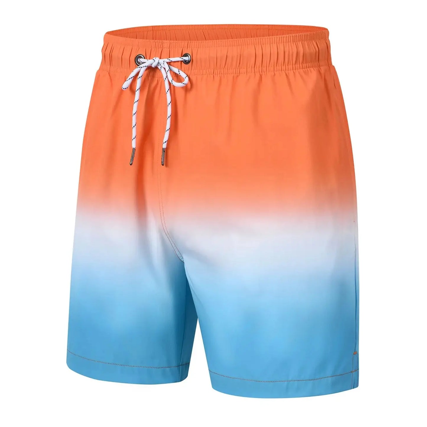 Men's Swim Trunks Gradient Swimming Shorts Quick Dry Beach Shorts with Zipper Pockets and Mesh Lining Fashion Swimsuit for Men