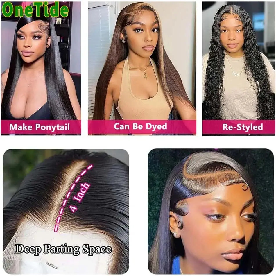 13x4 Lace Front Wig Straight Human Hair Wig 13X6 Lace Frontal Wig Pre-Cut 4x4 Lace Human Wig For Women Ready To Wear Closure Wig